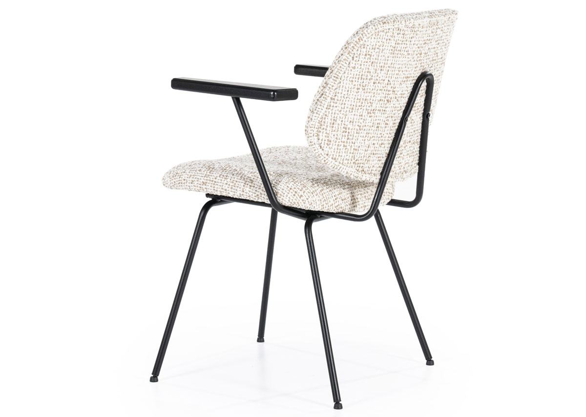 Esszimmerstuhl Jon mit Armlehne beige Stoff Maywood