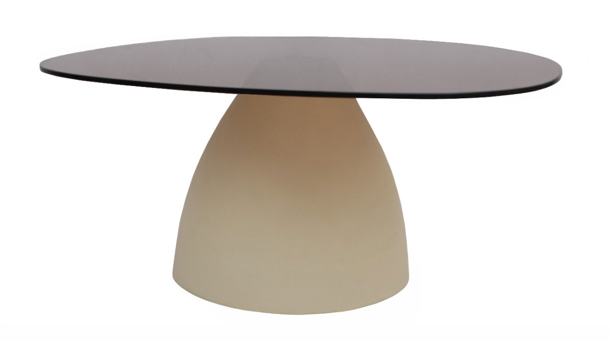 Couchtisch Zaylon 86 x 76 cm organisch Metall Glasplatte