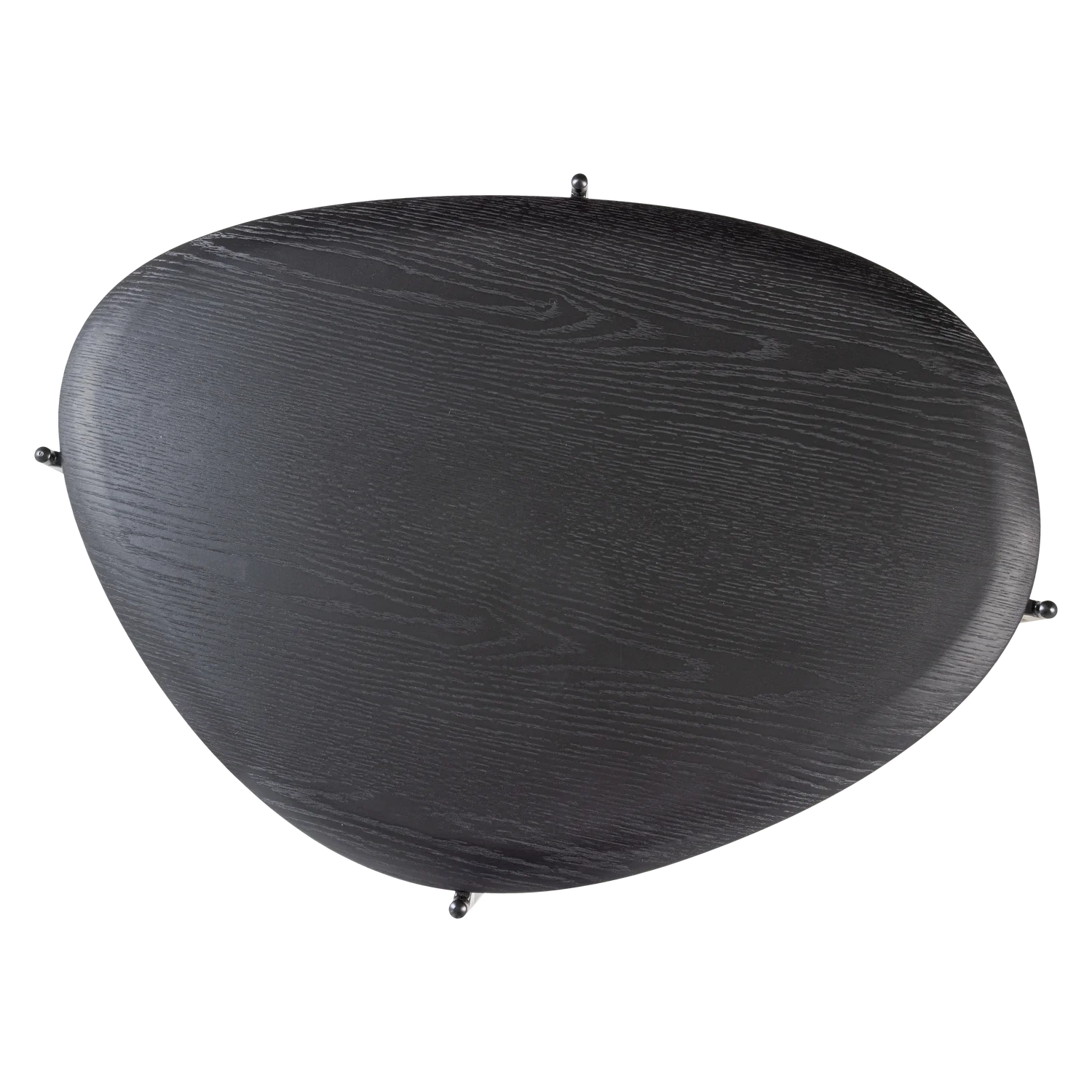 Couchtisch KOTA 92 x 67 cm organisch MDF Furnier schwarz