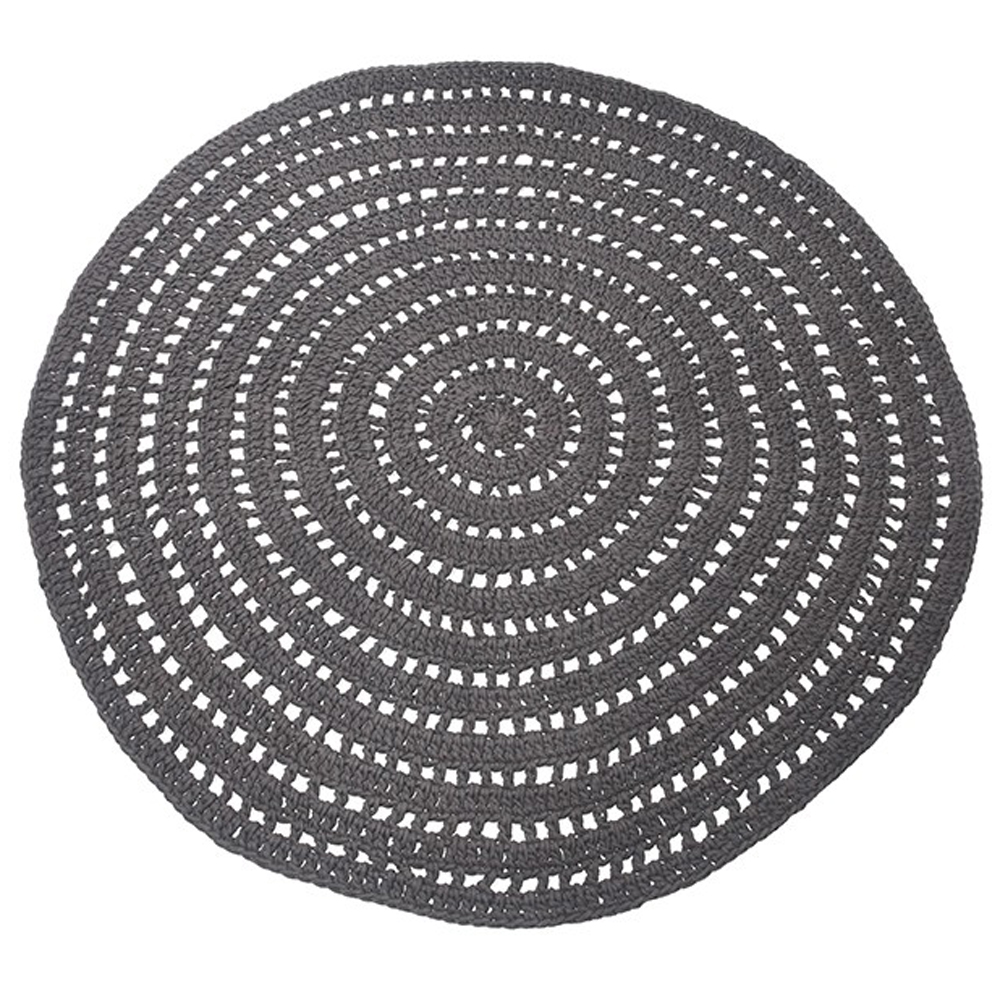 Vintage Teppich Knitted Ø 150 cm Carpet Teppiche Landhausteppich Baumwolle
