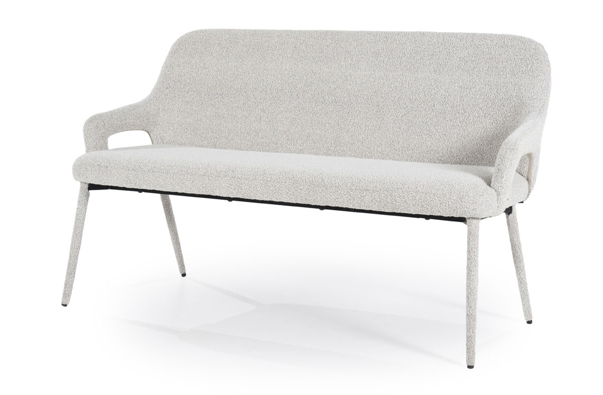 Esstischbank Fika 140 cm Stoff beige Sitzbank