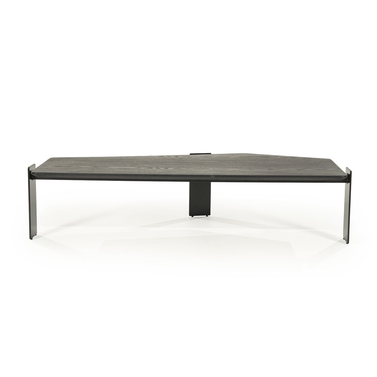 Couchtisch Robert 150 x 70 cm Eschenholz Furnier schwarz Metall 