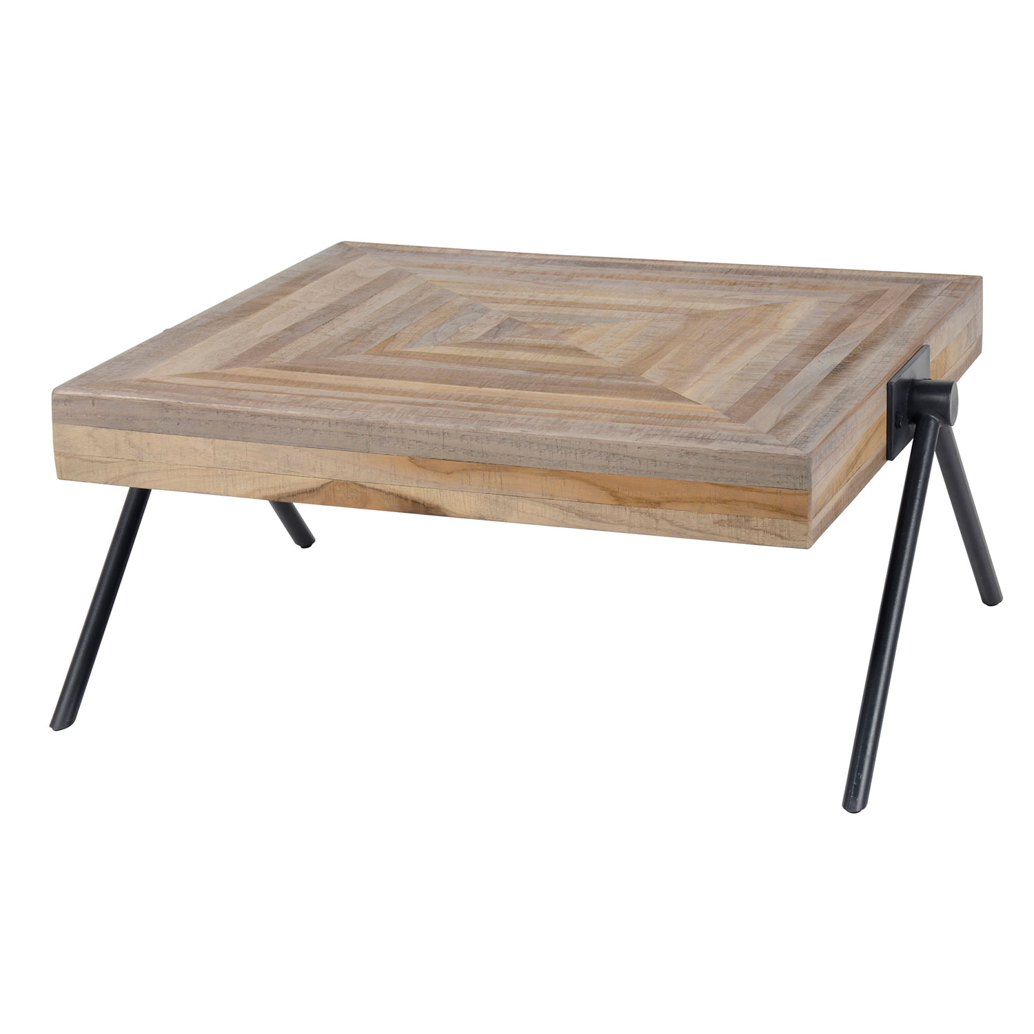 Couchtisch TILLA 70 x 70 verwittertes Teakholz