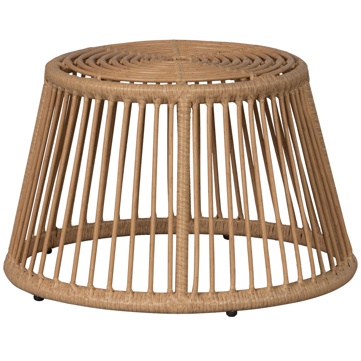 Garten Beistelltisch ALATNA Korbgeflecht Hocker Outdoor