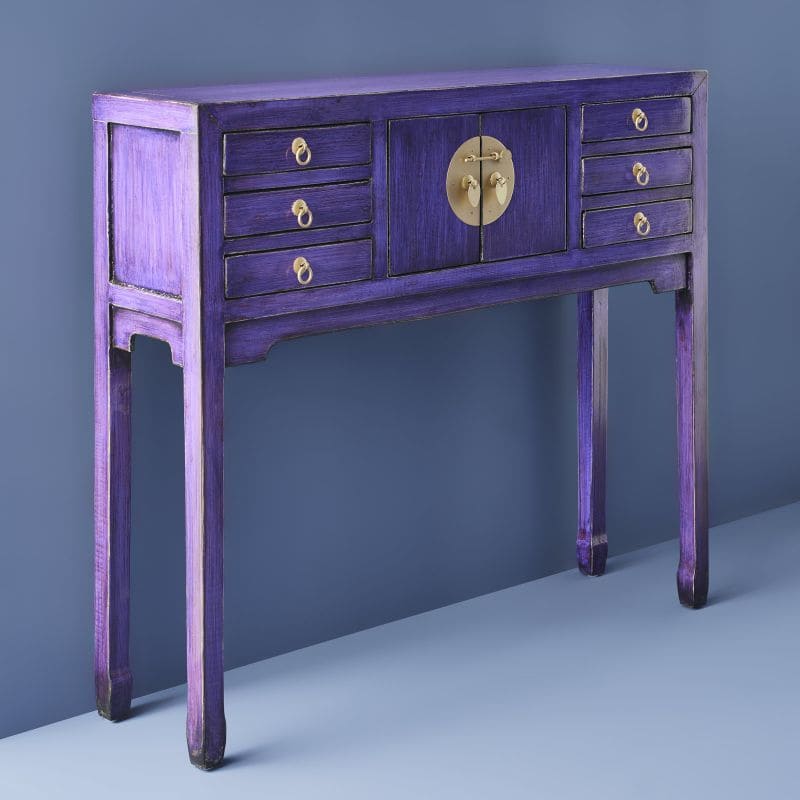 Konsolentisch Majesté 100 cm Ulmen- und Kiefernholz vintage lila