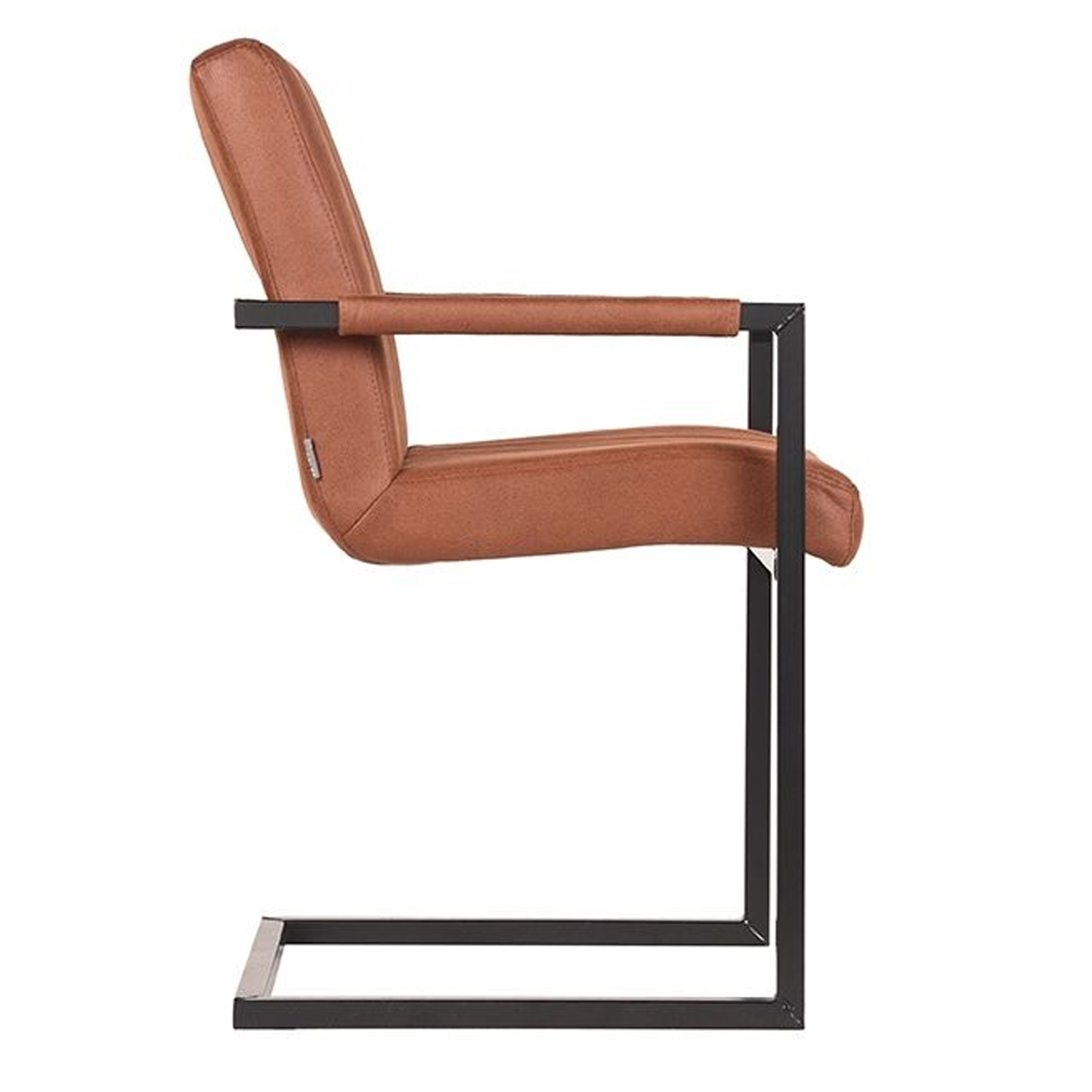 Esszimmerstuhl HUGO Microfaser cognac Freischwinger Stuhl