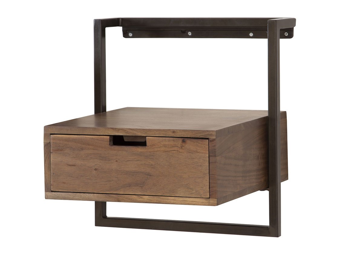  Industrie Nachttisch BLOW hängend Schublade Akazie braun