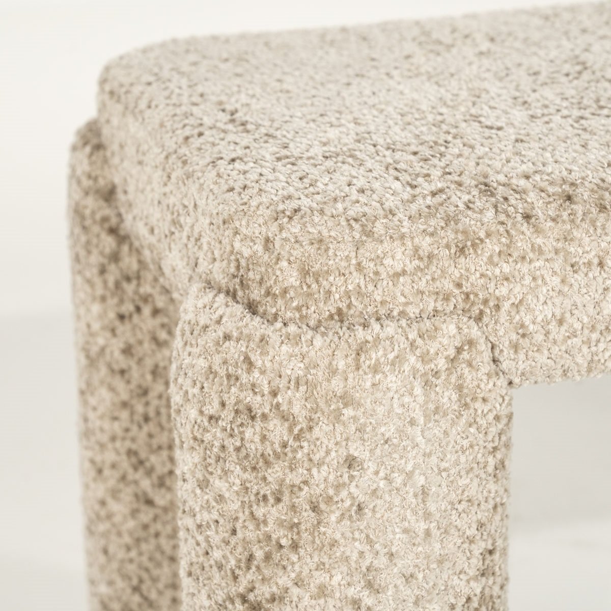 Bank Hocker Omla 119 cm Stoff taupe Sitzbank Esstischbank
