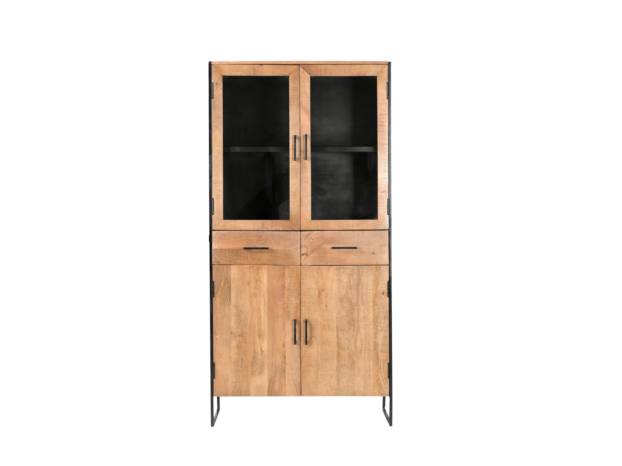 Schrank Elin H 180 cm Mangoholz Vitrine  