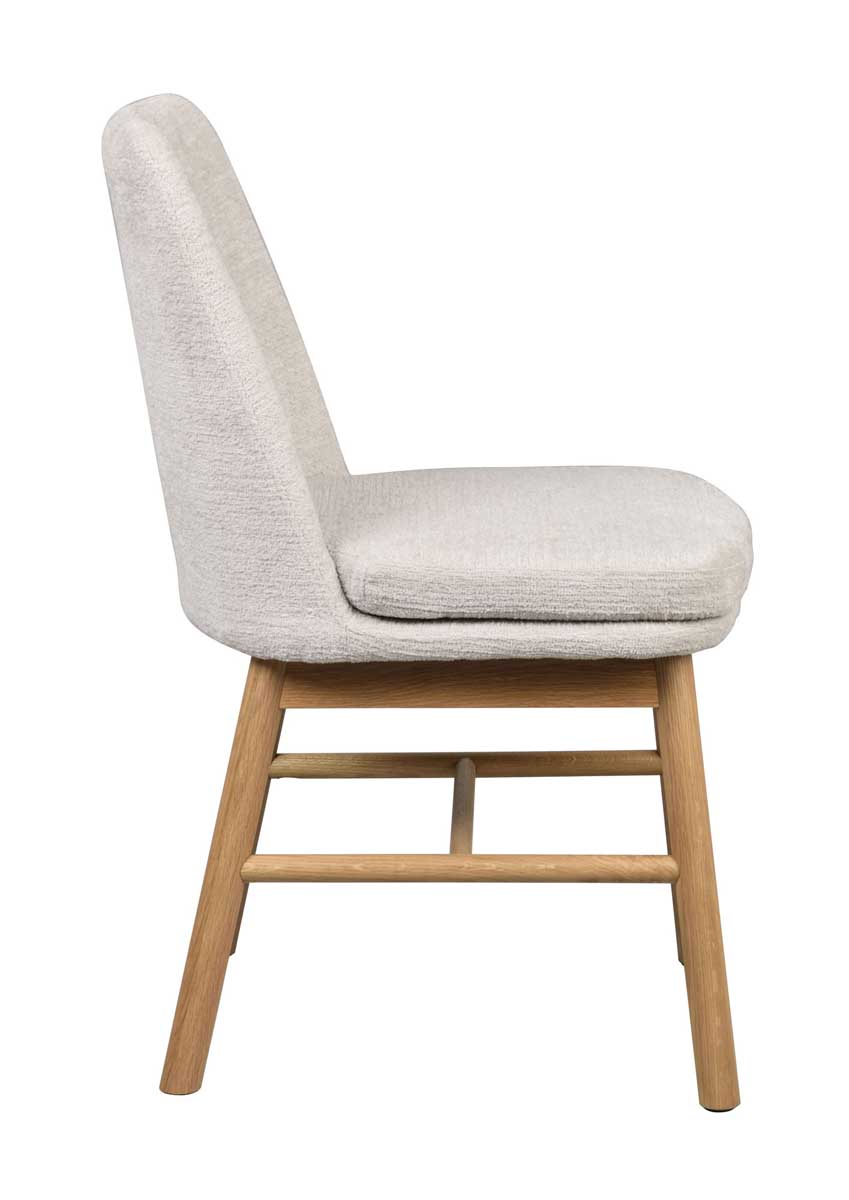 Esszimmerstuhl ALVA Stoff beige Beine aus Eiche