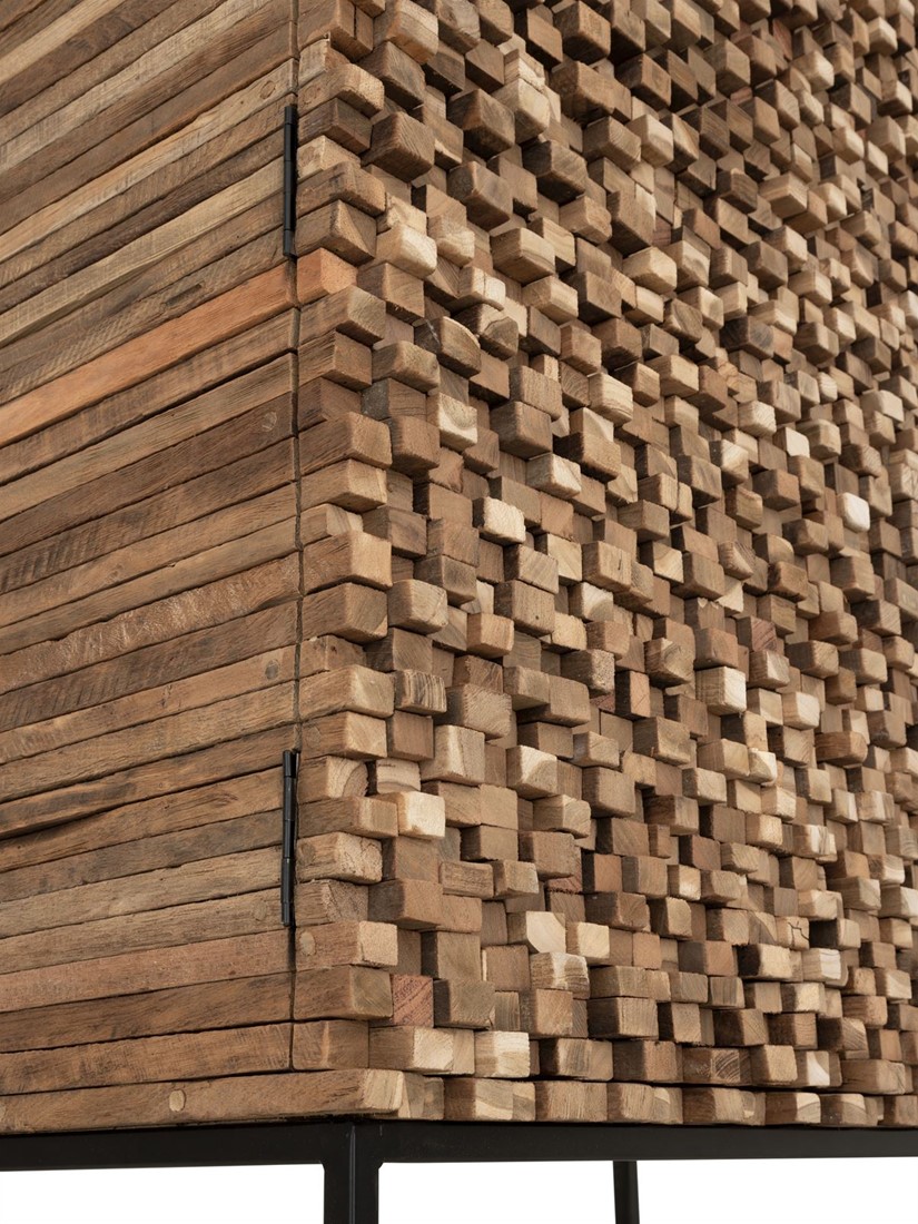 Highboard Sticks H 180 cm Teakholz Schrank