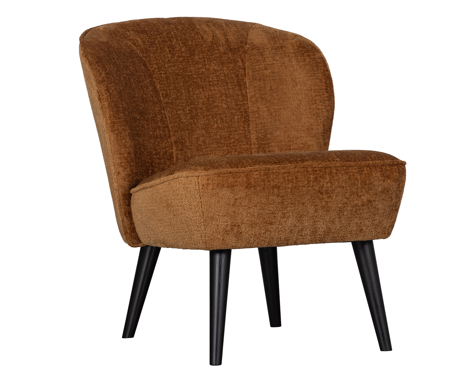woood Sessel SARA structure velvet cognac Clubsessel