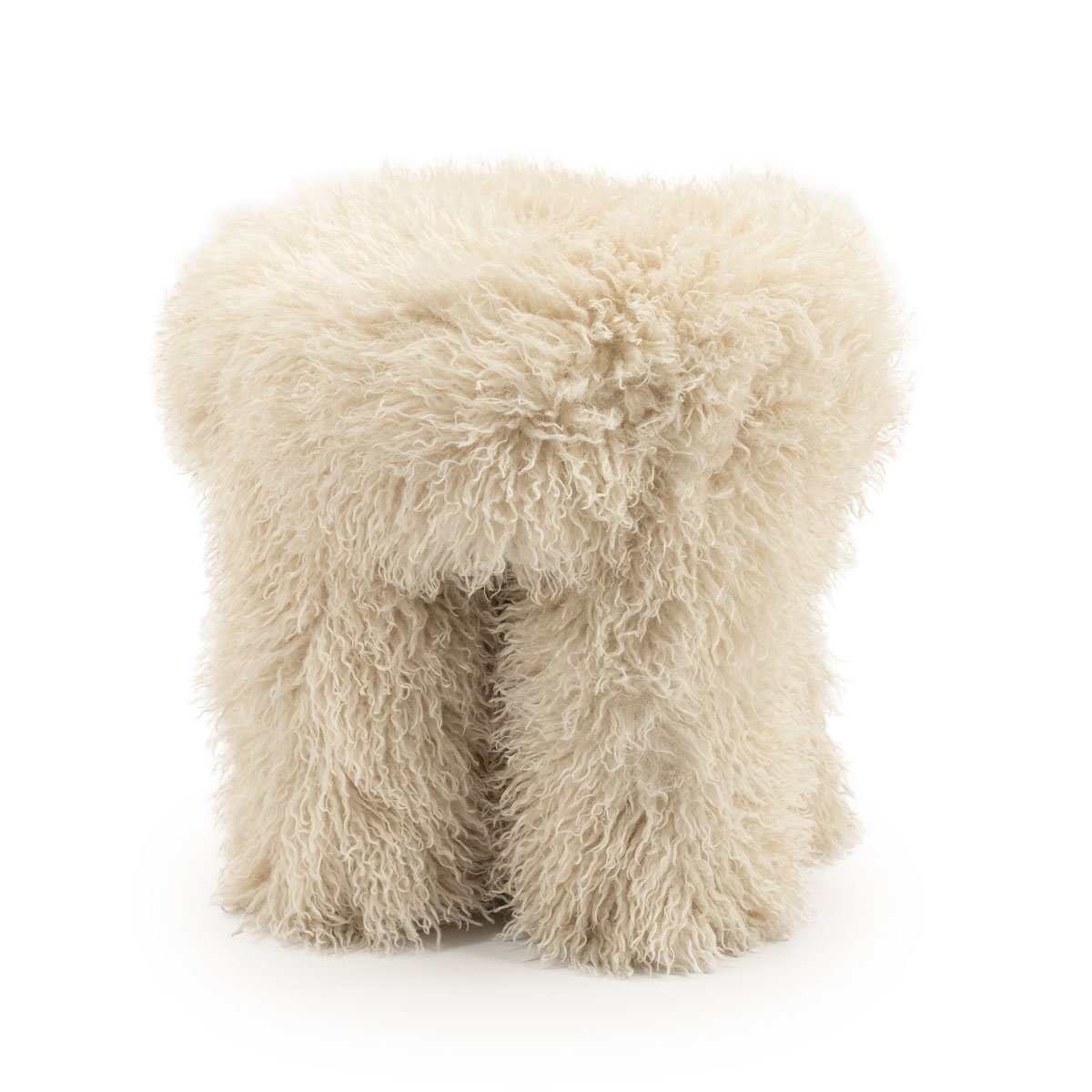 Pouf Doodly Ø 40 cm beige Hocker Sitzhocker