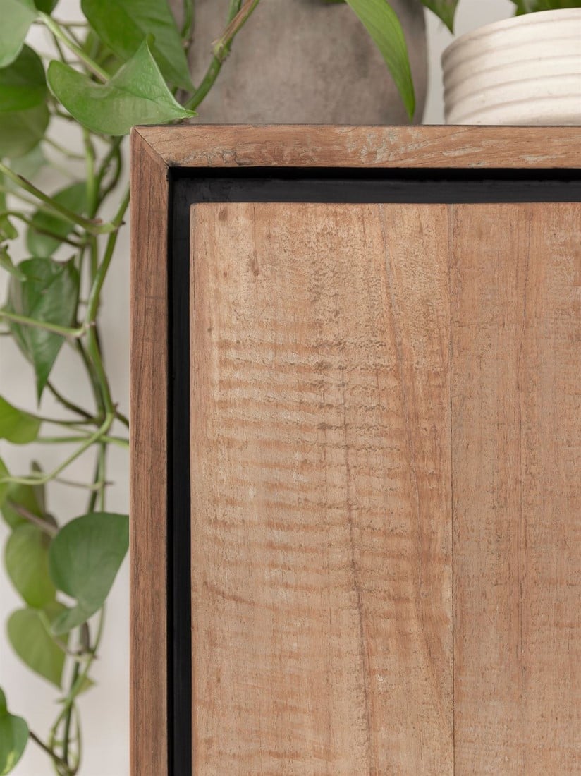 Aufbewahrungsschrank Metropole H 180 cm recyceltes Teakholz Schrank