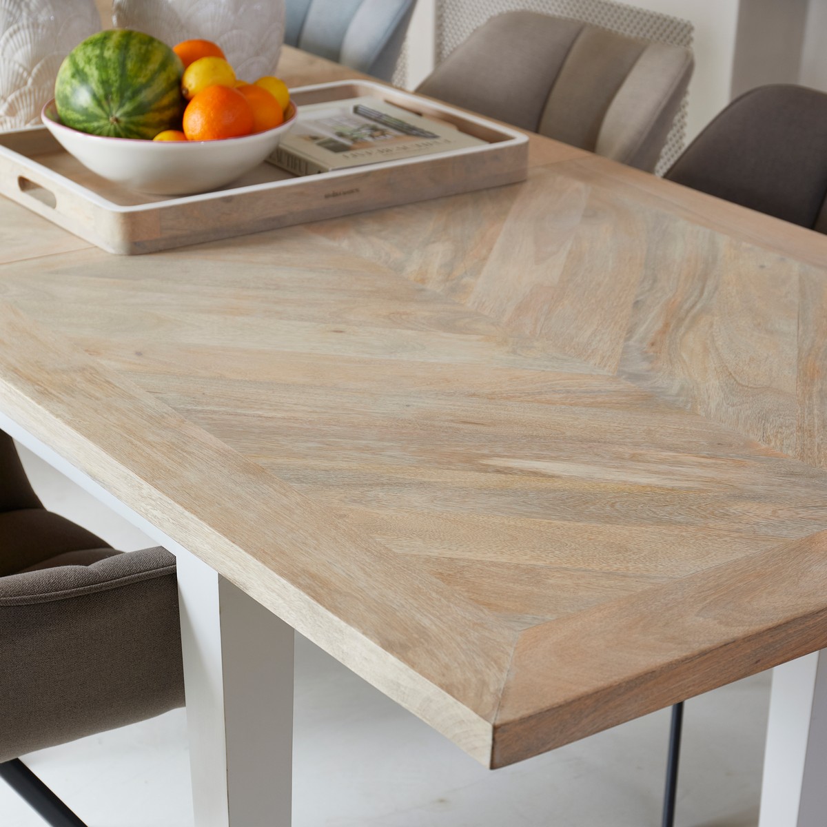 Rivièra Maison PACIFICA Ausziehbarer Esstisch 220–310 cm Natur/Weiß
