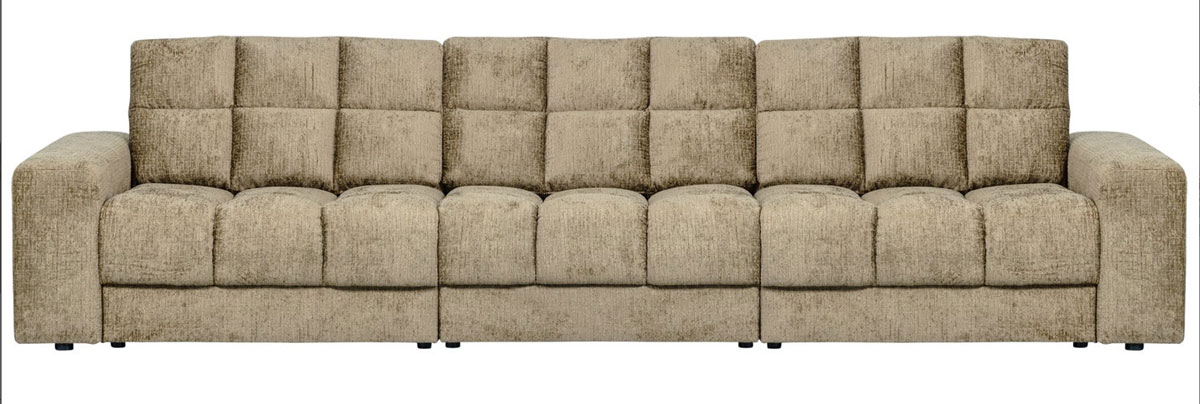 woood 3 Sitzer Sofa SECOND DATE Struktur Samt wheatfield