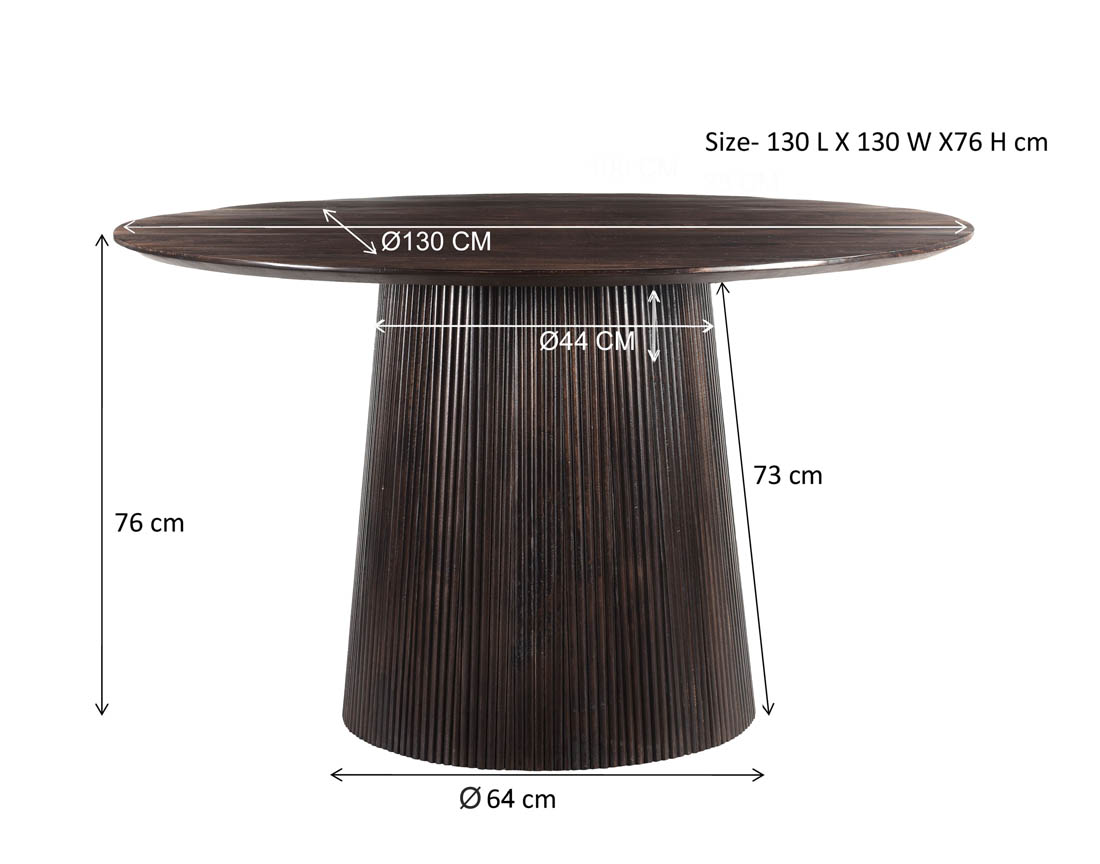 Esstisch Salvator rund Ø 130 cm Wallnuss Mango