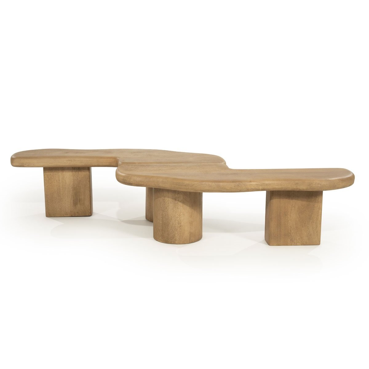 Couchtisch  2 tlg. Yuo 100 x 80 cm Mangoholz natur