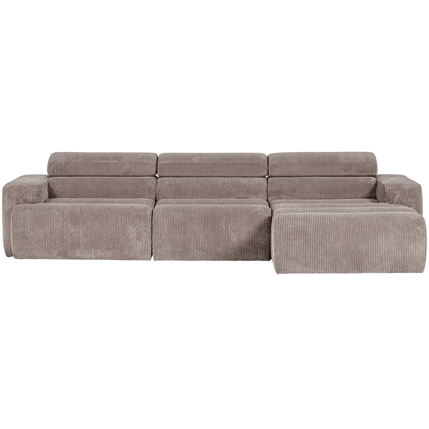 Ecksofa Sofa NOVI Bezug Rippstoff sandfarben Chaiselongue rechts