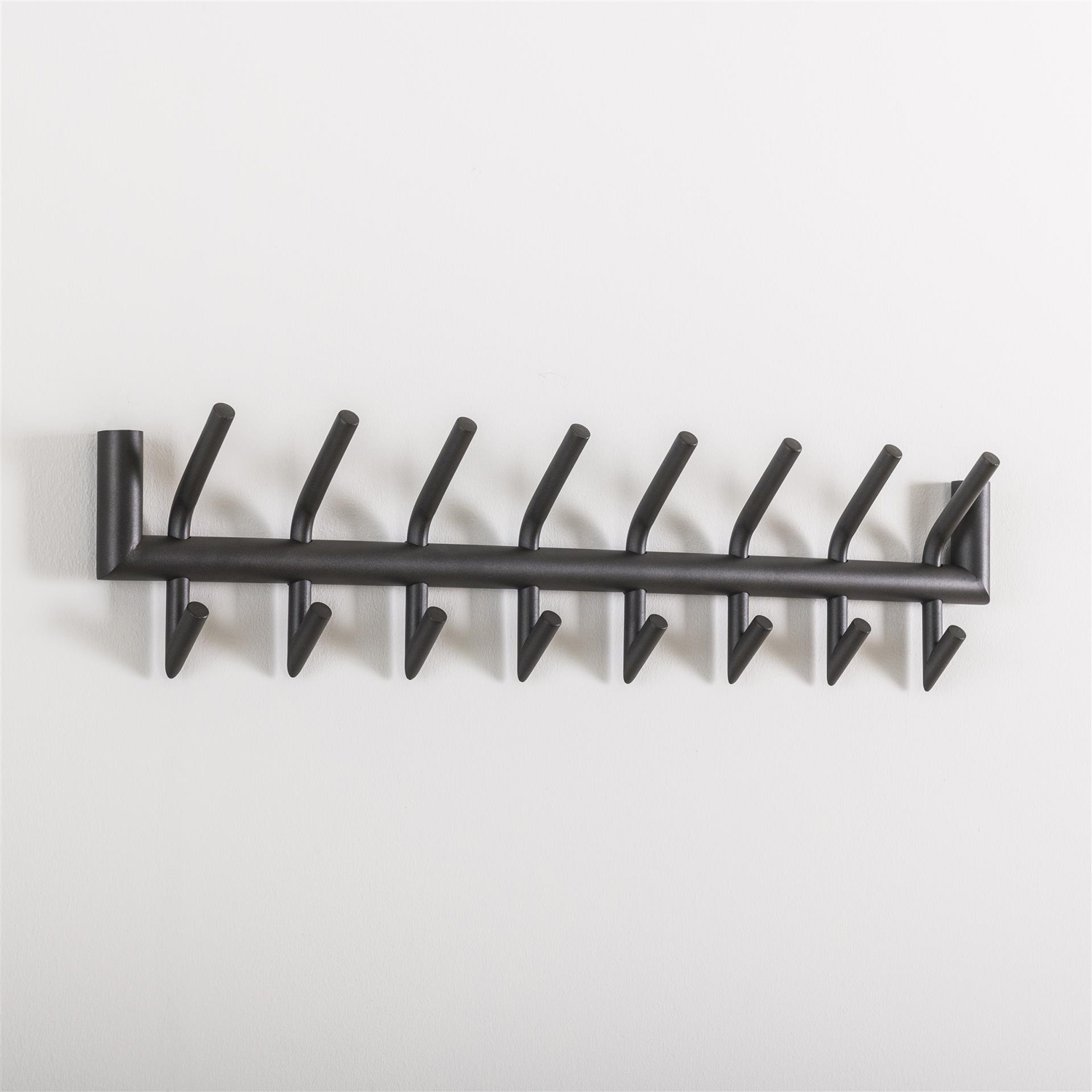 Wandgarderobe B 78 cm mit 2 x 8 Haken Metall dunkelgrau