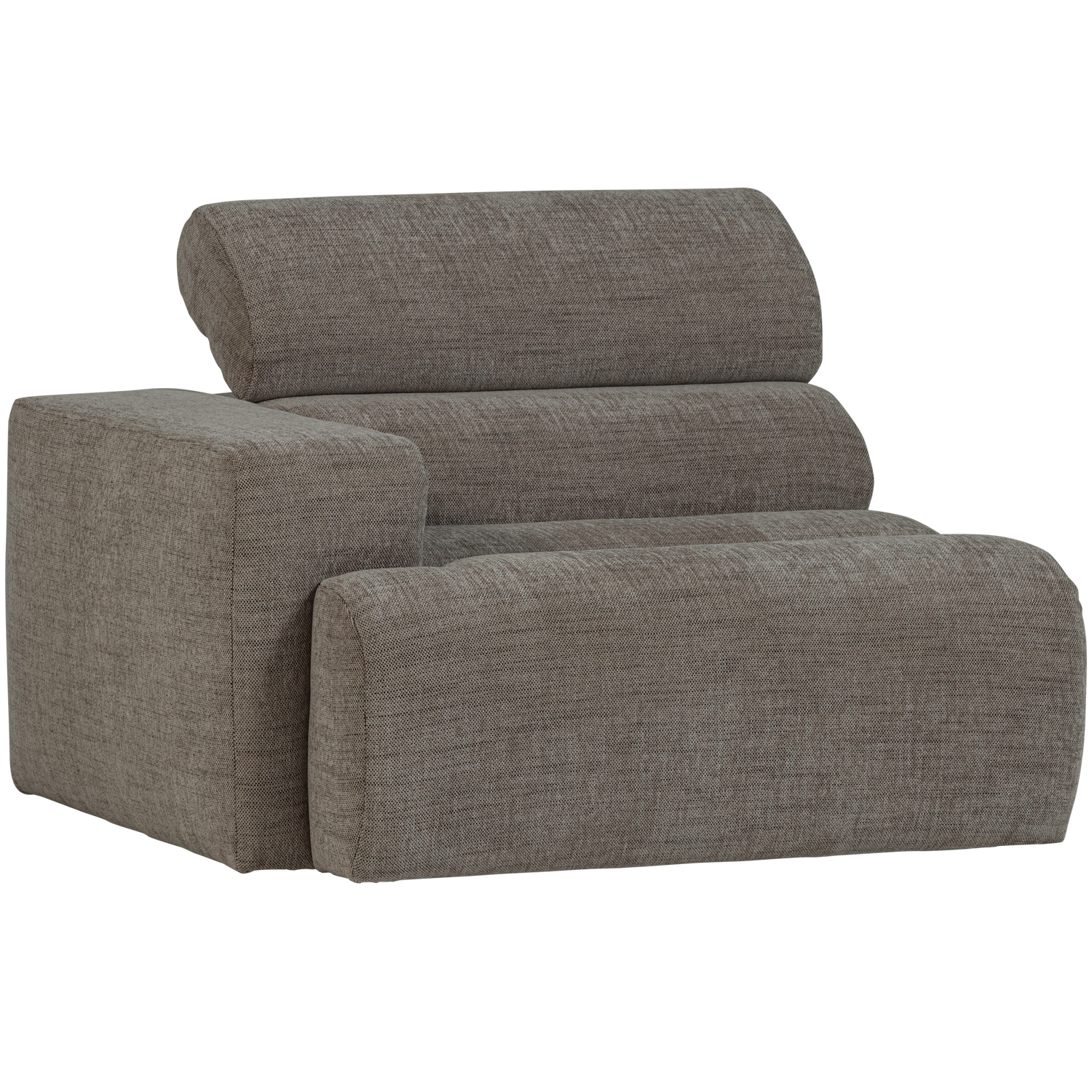 Sofaelement NOVI mit Armlehne links Element Webstoff grau melange