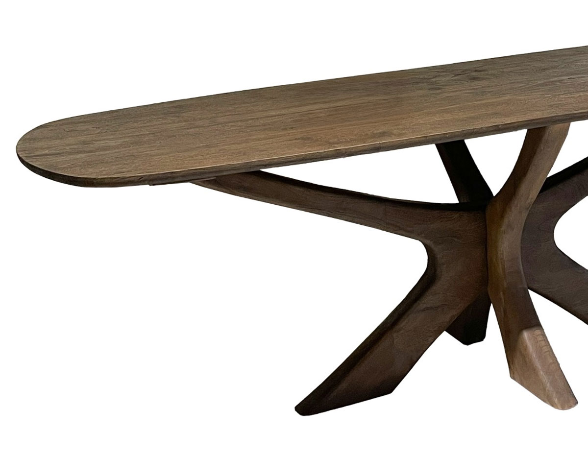 Esstisch Montreaux 220 x 100 cm oval Mangoholz braun