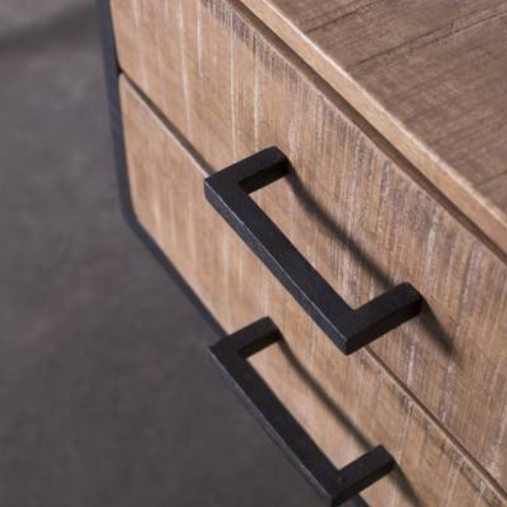 Industrie Schreibtisch Alexander 140 cm Sekretär Mangoholz