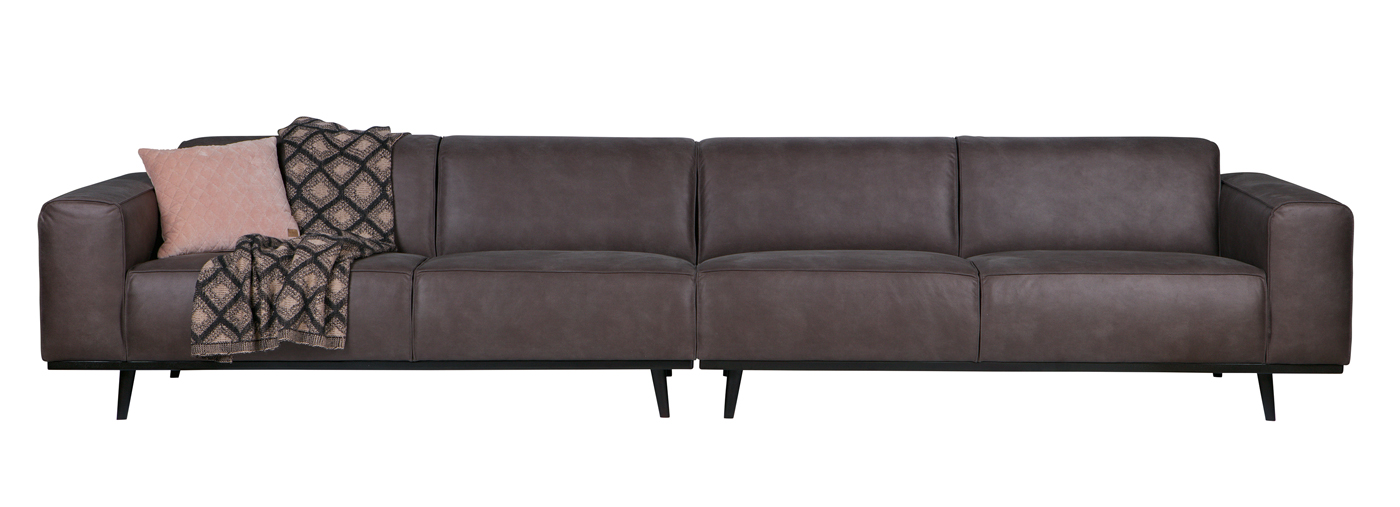 4 Sitzer Sofa STATEMENT XL ECO Leder grau 372 cm