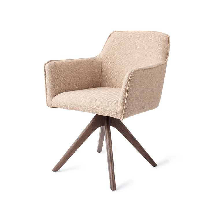 Esszimmerstuhl HOFU drehbar – Wild Walnut mit Gestell in Eiche wallnussfarben