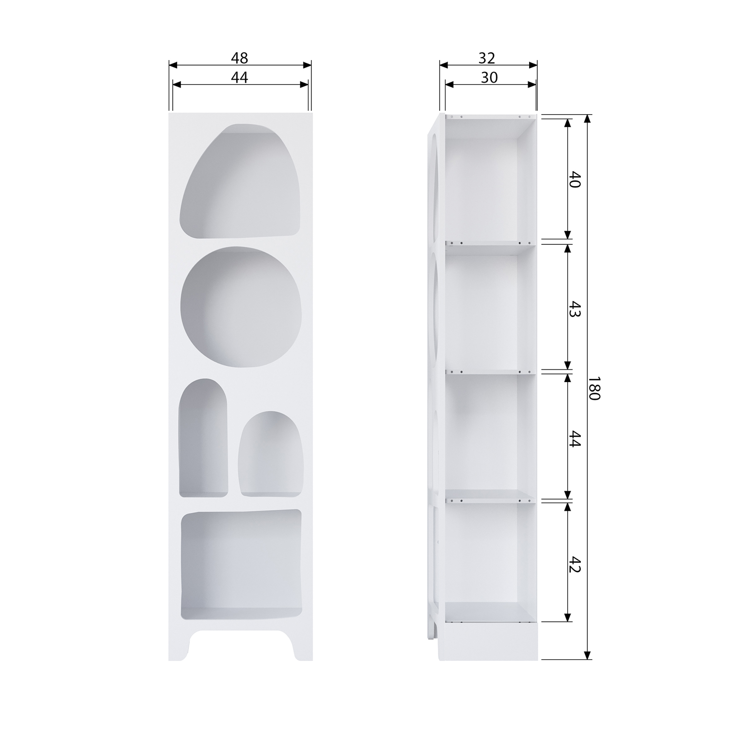 Schrank Regal schmal Caz H 180 cm weiß FSC