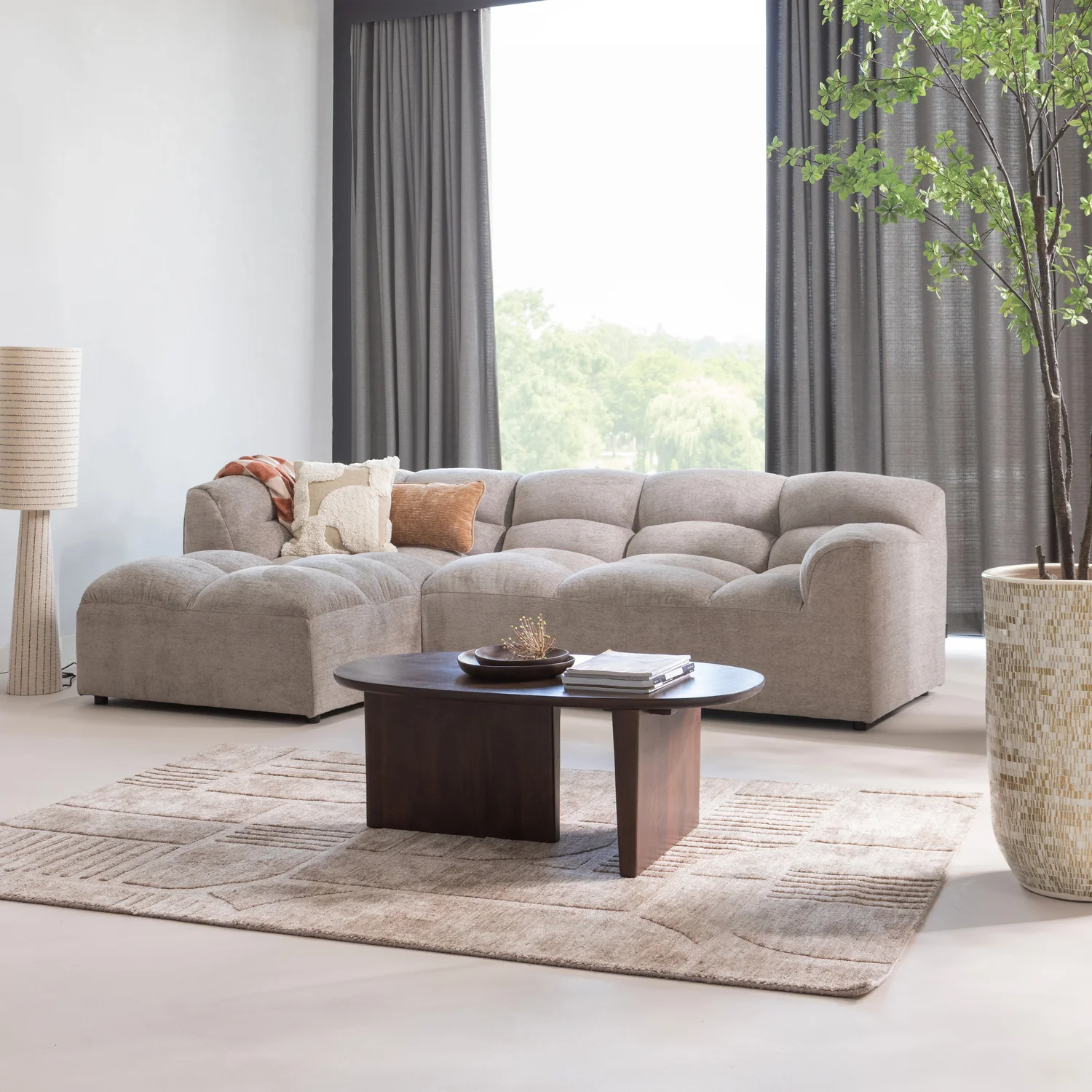 Couchtisch Seam 110 x 60 cm oval Mangoholz wallnussbraun