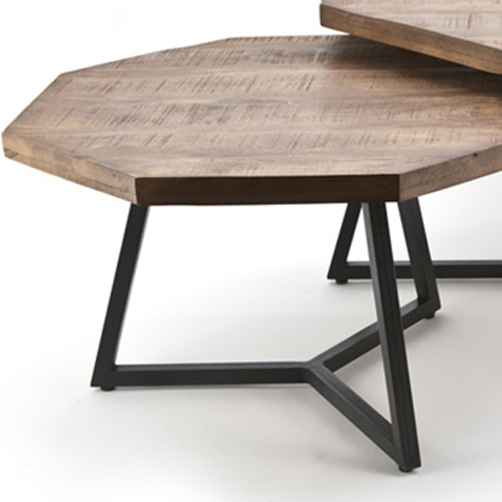 2er Set Couchtisch OCTAGON Mango Holz
