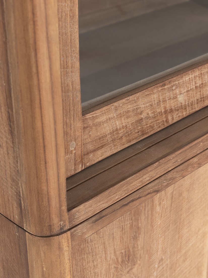 Vitrine Vitrinenschrank Bliss H 210 cm recyceltes Teakholz