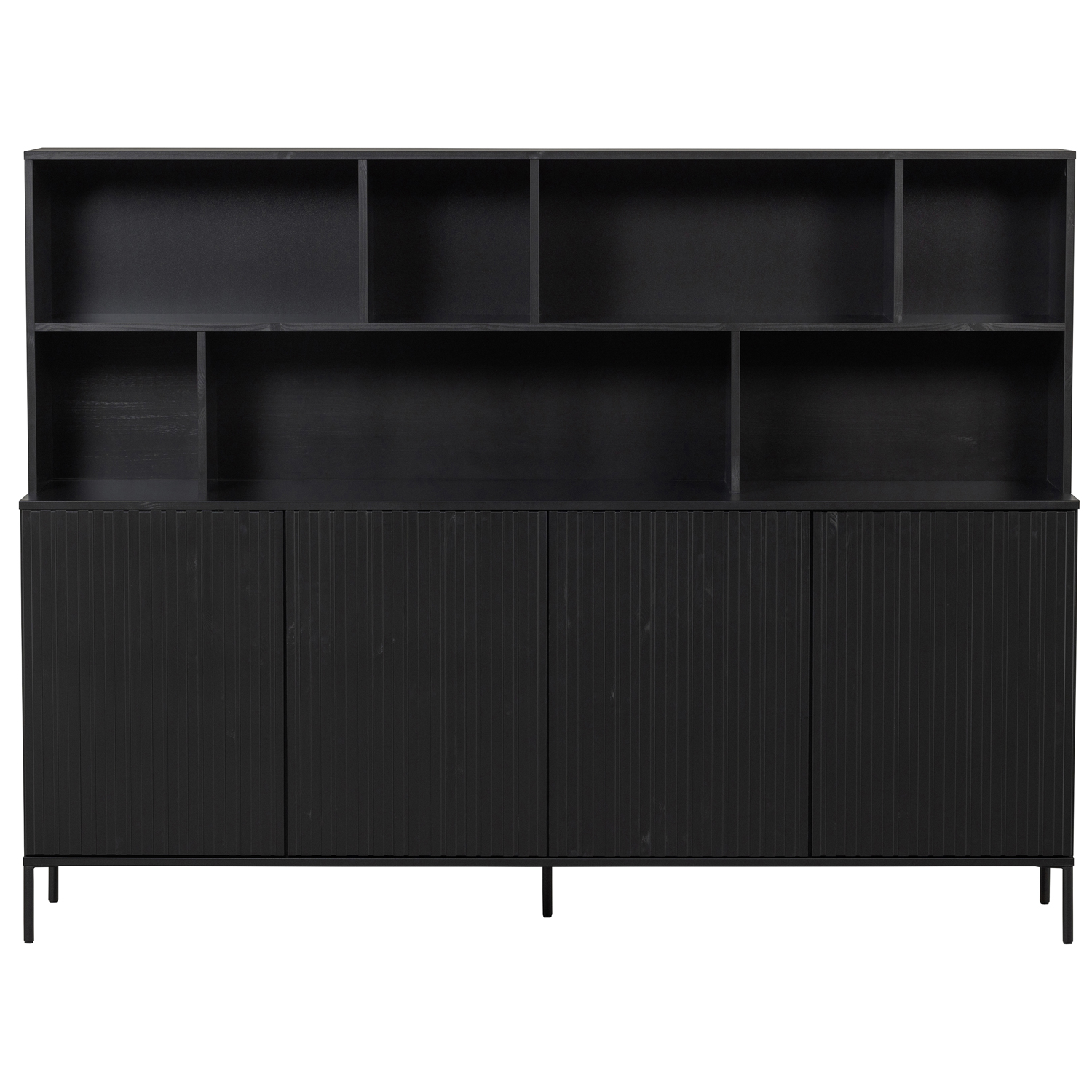 Wandschrank New Gravure 200 cm Kiefer schwarz