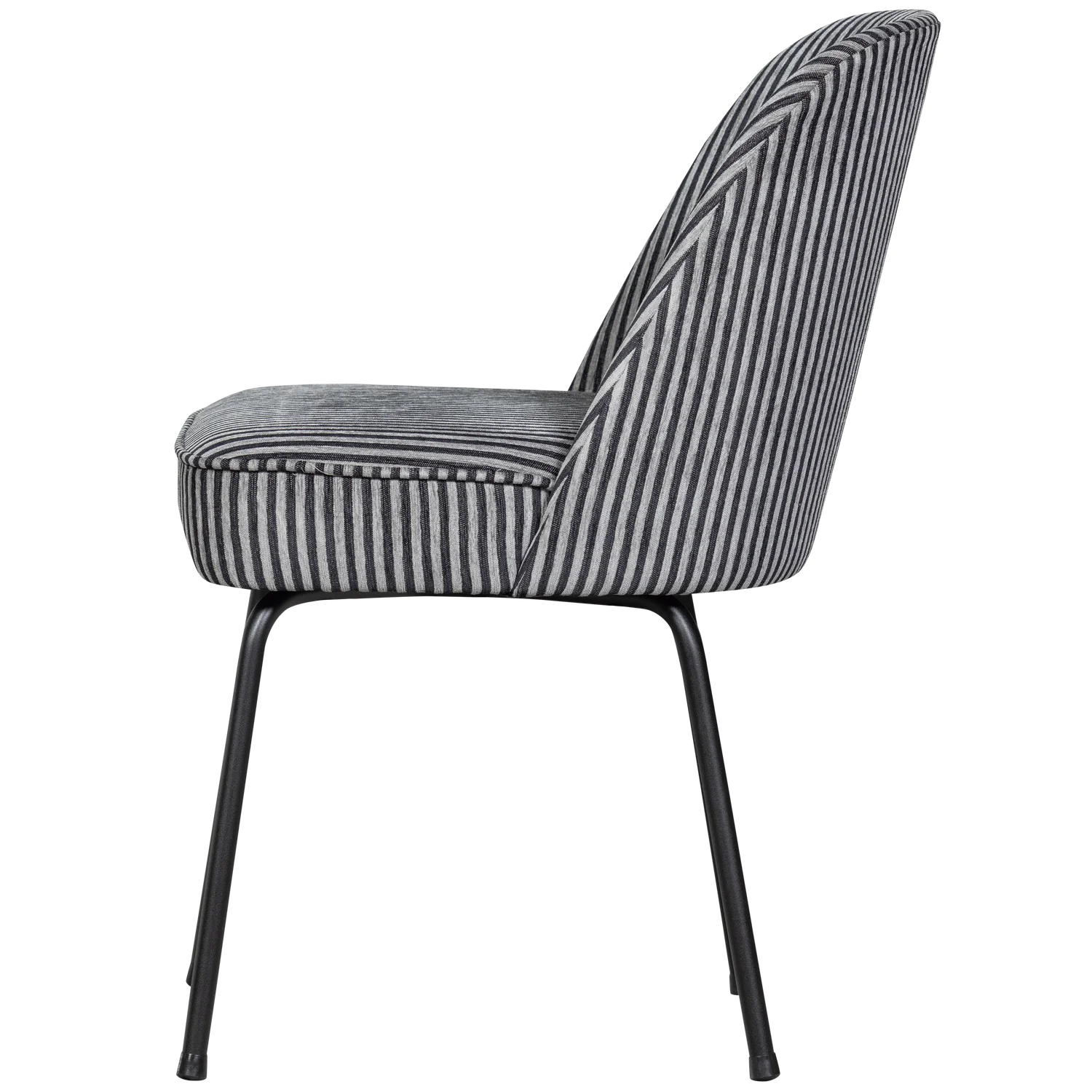 2er Set Esszimmerstuhl Vogue Webstoff Streifendesign schwarz grau 