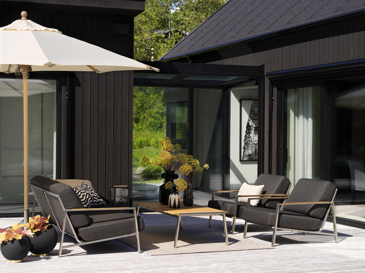 exclusive Garten Loungegruppe NAOS aus Edelstahl Teakholz