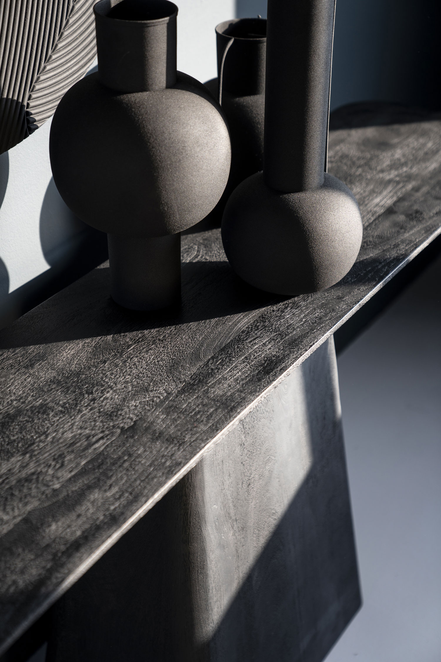 Konsolentisch Aron 180 x 40 cm Mango Holz schwarz
