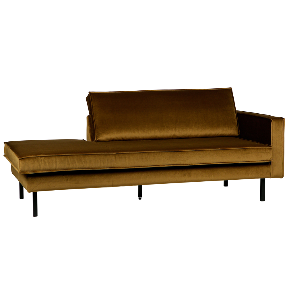Sofa Chaiselongue RODEO Recamiere Samt honiggelb
