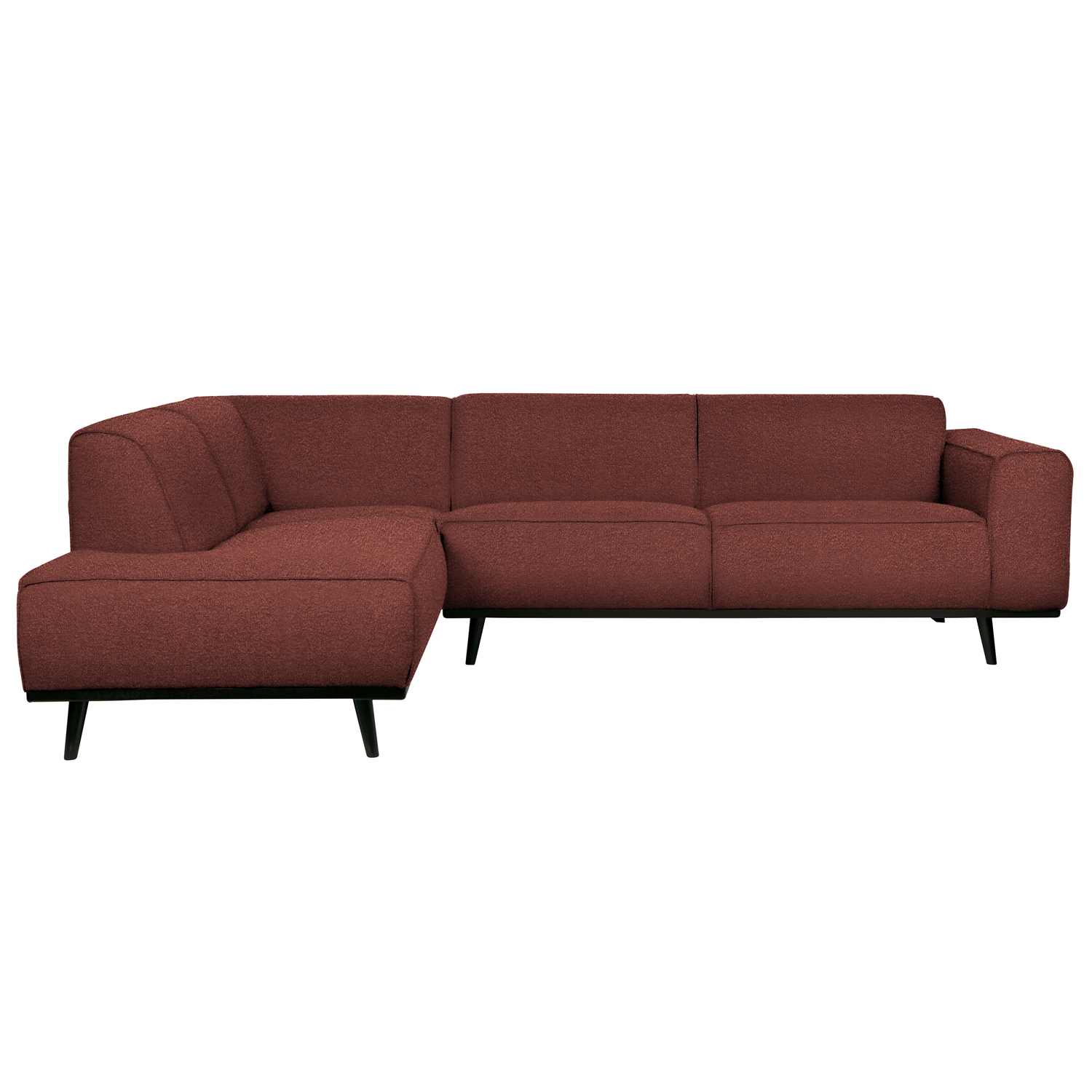 Ecksofa Statement Bouclé Kastanie Longchair links