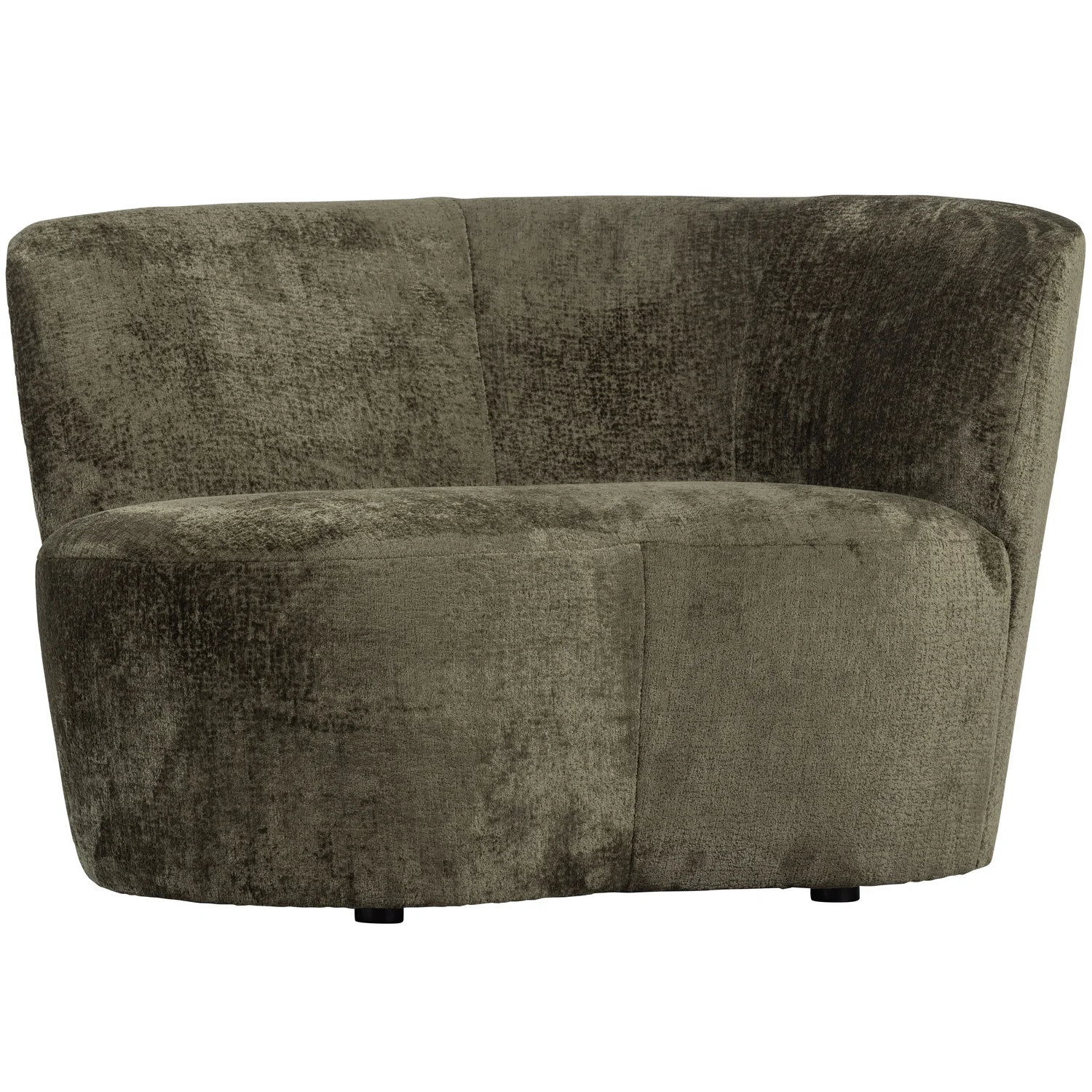 kleines Sofa Stone rechts 112 cm Struktur-Samt warmgrün Loungesofa