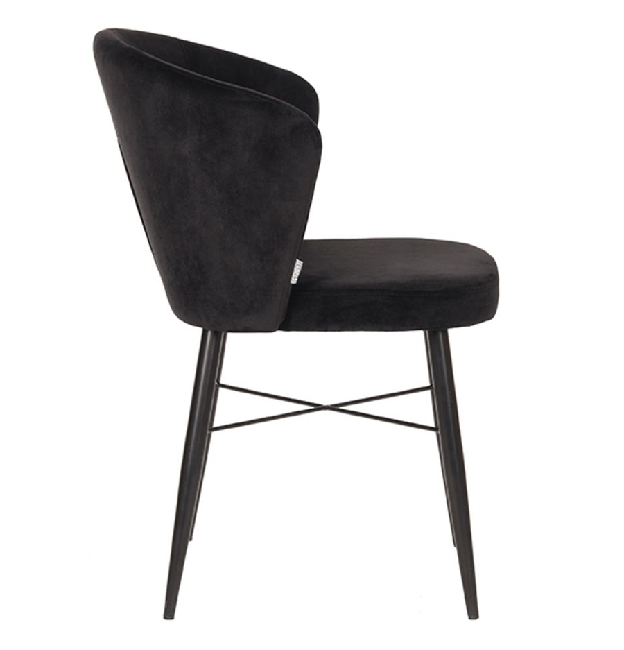 Esszimmerstuhl Stuhl WIND schwarz Velvet Samt Samtstuhl