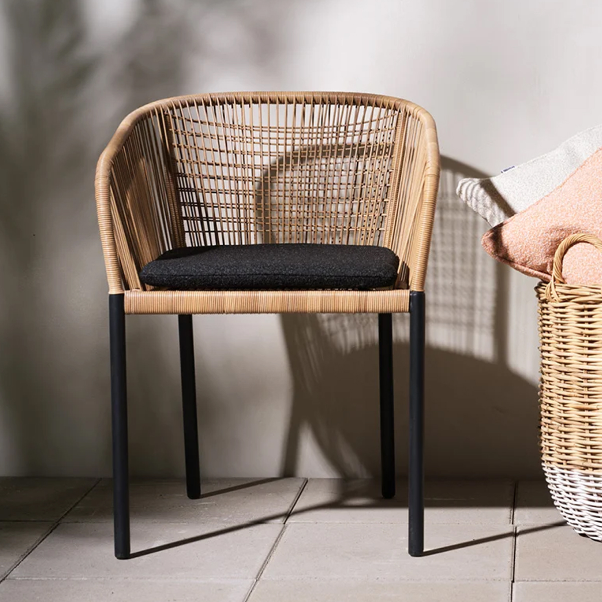  Gartensessel Gartenstuhl Delta Geflecht beige Aluminium  