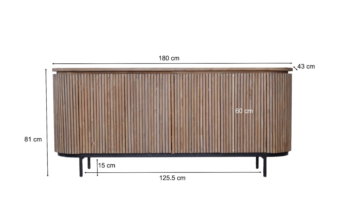 Sideboard Anrichte LAUSANNE 180 cm Teakholz