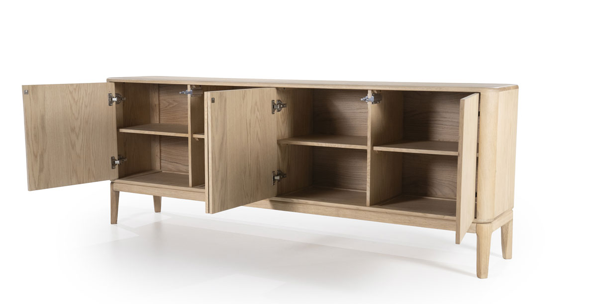 Sideboard Harvey 200 cm mit 4 Türen Eiche natur