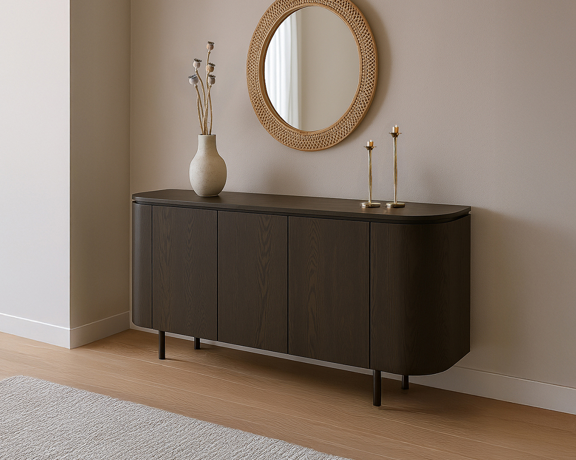 Kommode Tobago 170 cm Eiche Furnier Espresso Sideboard Schrank