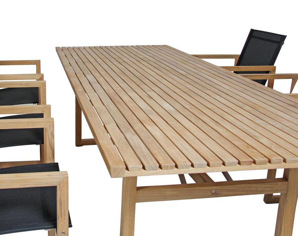 Exclusiver Design Gartentisch Premium Teakholz natur 230 x 95 cm