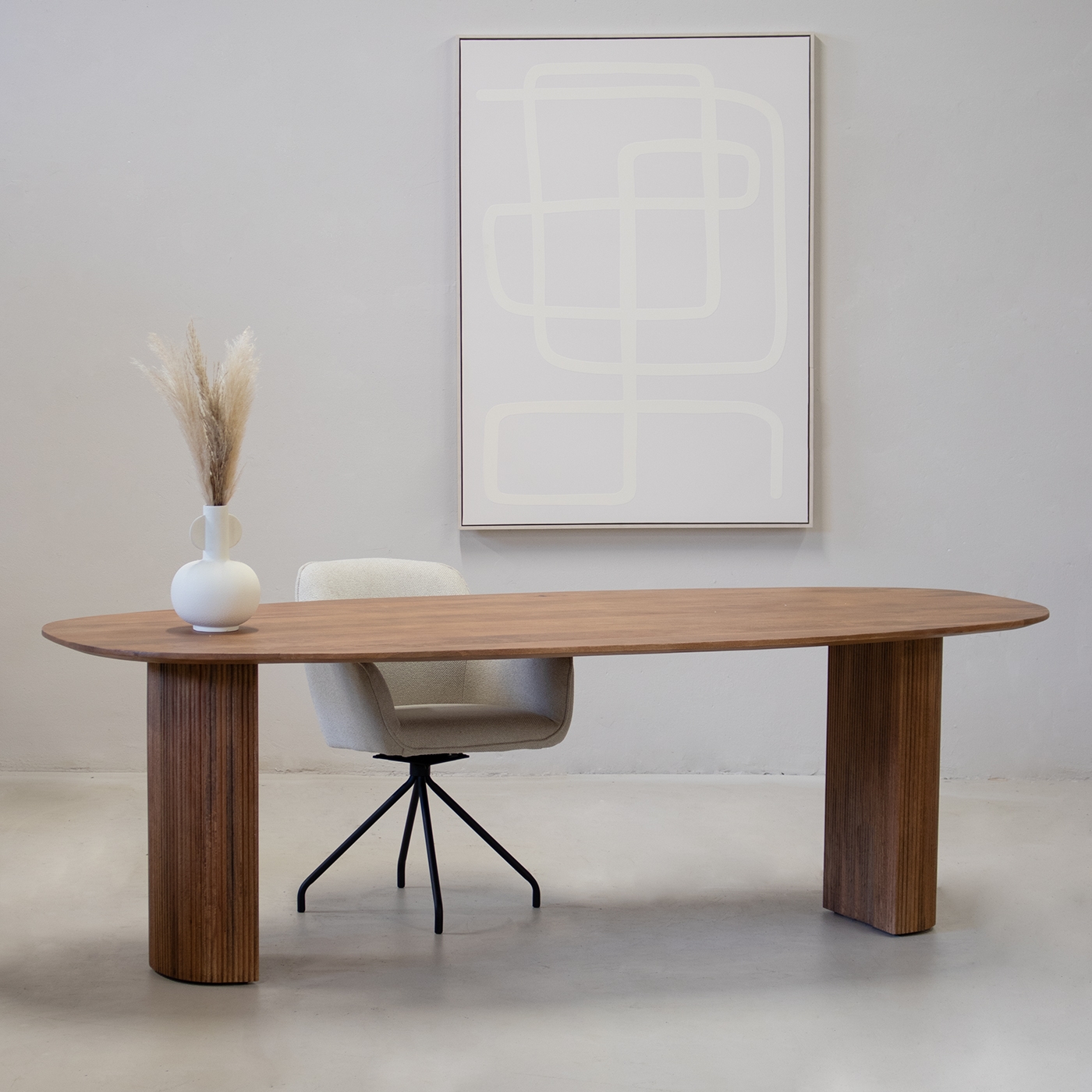 Esstisch MELINE braun oval Mango Holz 220 cm
