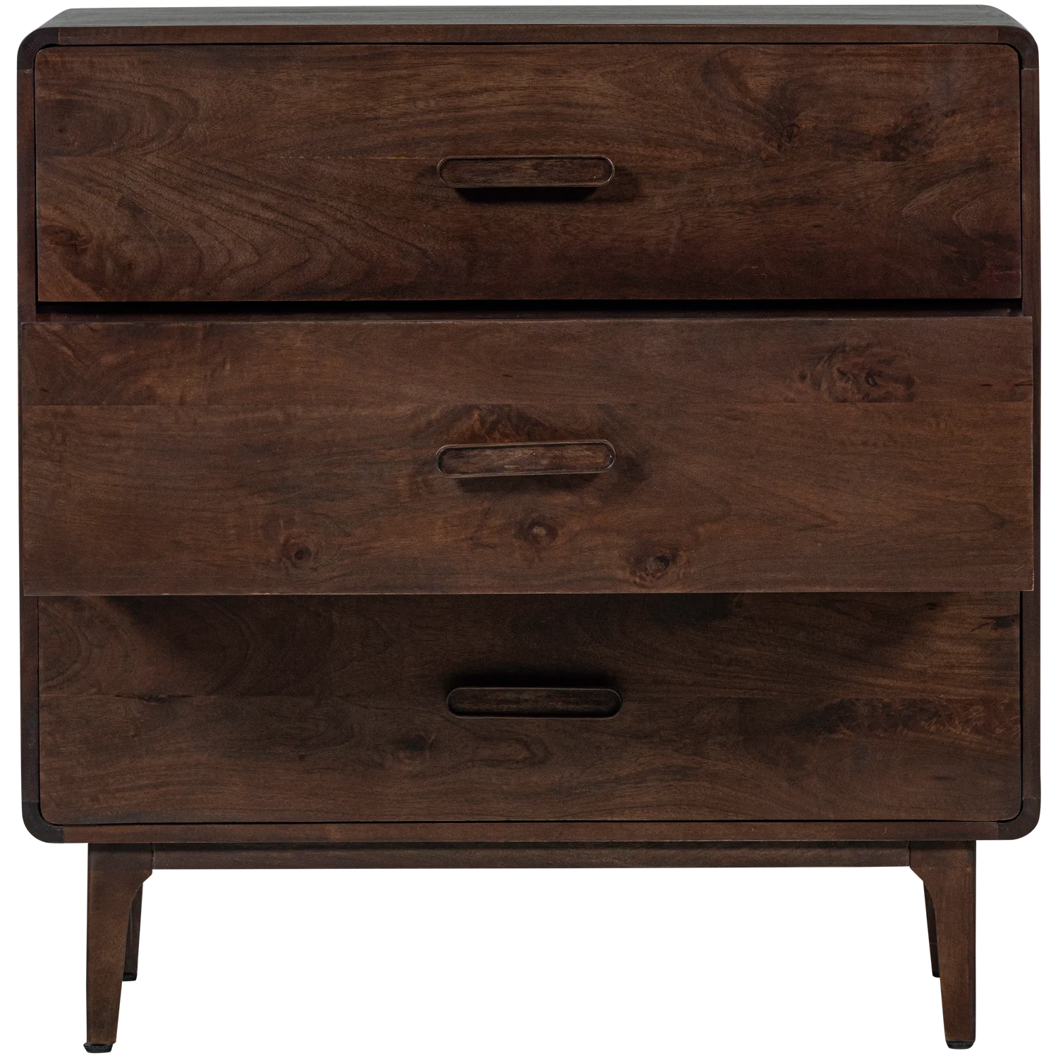 Sideboard LIYA B 90 cm Schubladenschrank Mangoholz dunkelbraun