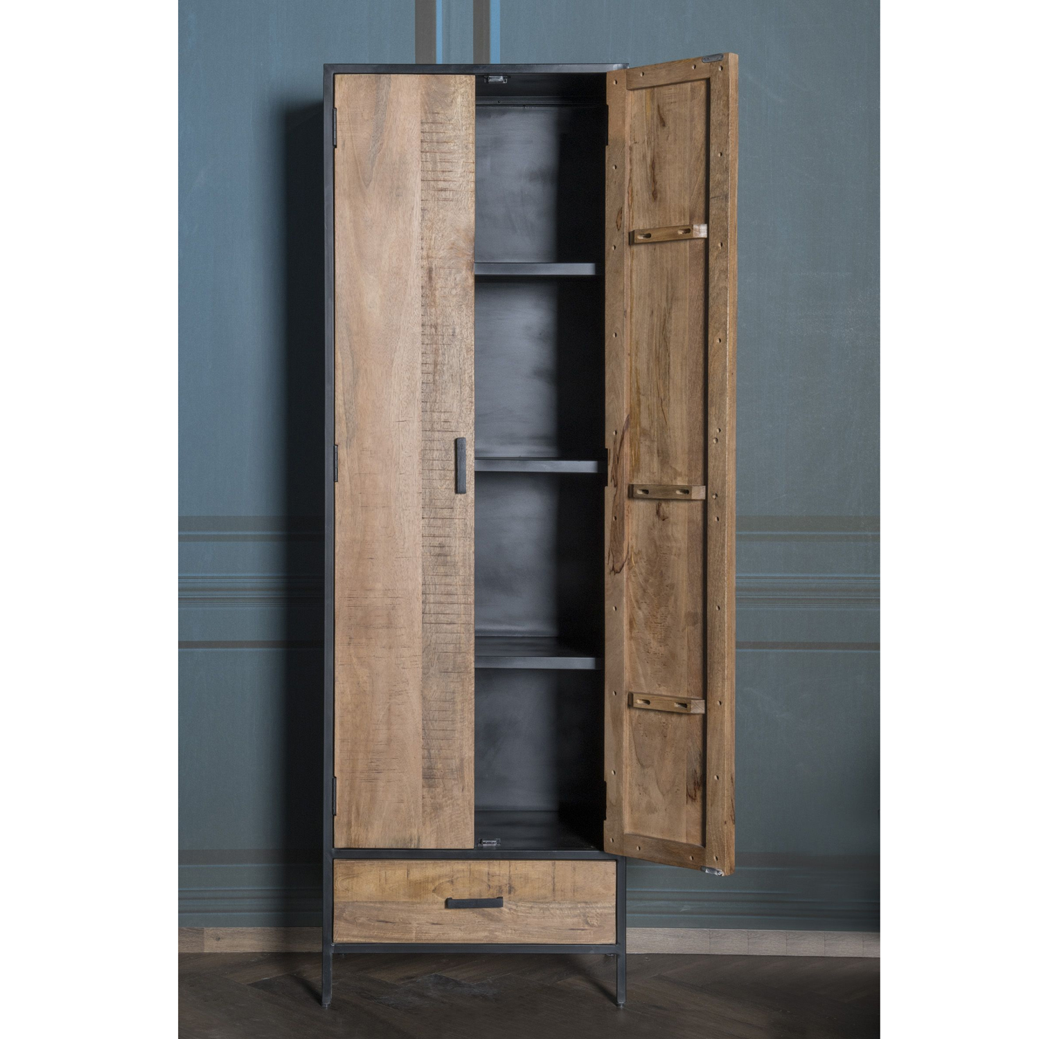 Schrank Wohnzimmerschrank Sturdy 2 Türen Mango Holz