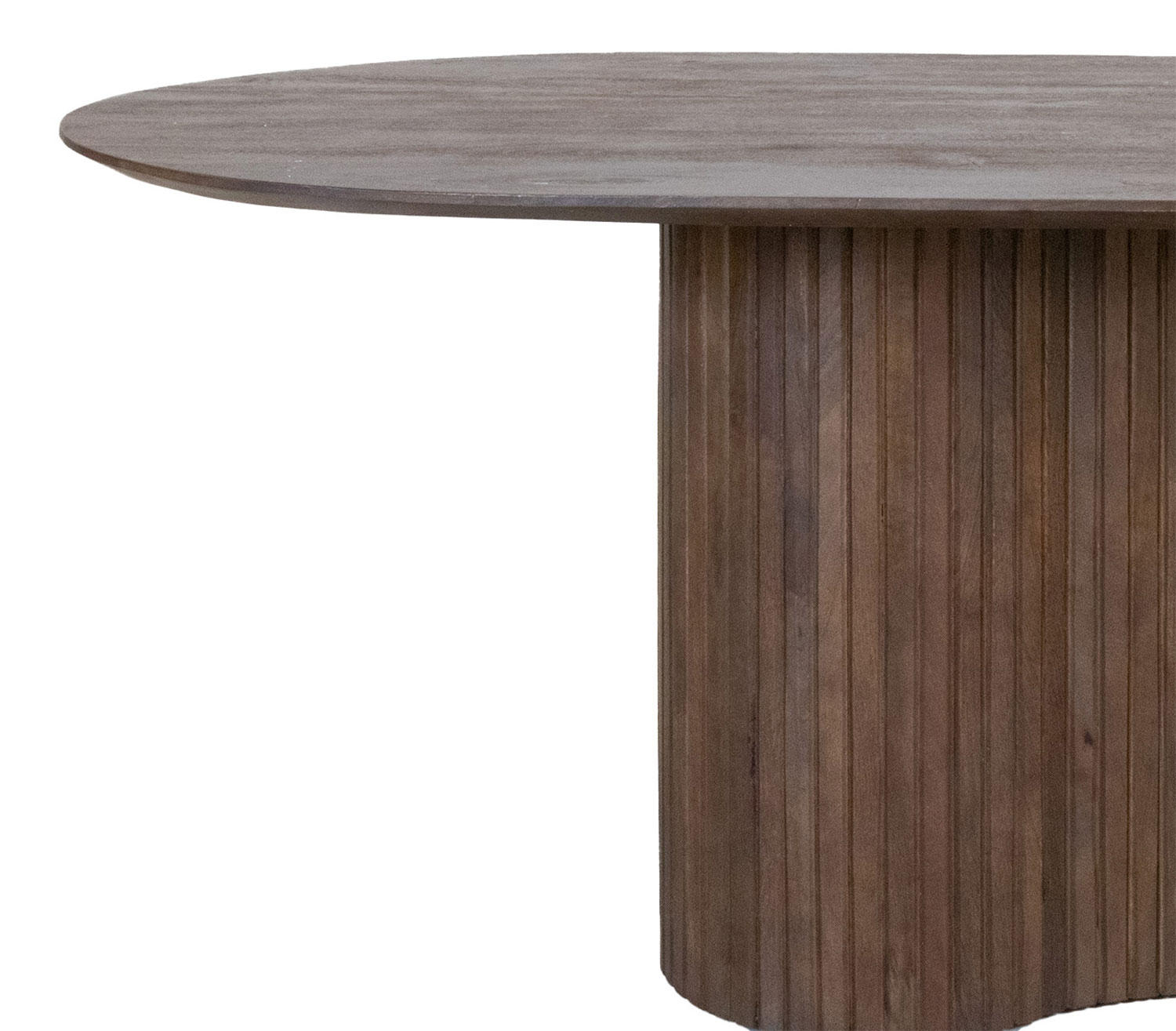 Esstisch ANNA 200 x 100 cm oval Hartholz dunkelbraun